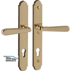 Sicherheits-Dr�ckergarnitur ALT-WIEN auf Schild PZ92, Messing poliert PVD