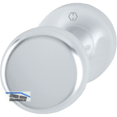 HOPPE T�rknopf Flachform - auf Rosette, Knopf � 59 fest, silber eloxiert