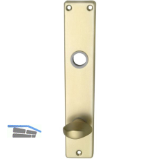 Langschild EUROPA WC 90, m. Drehknopf u. VK - Loch, neusilber elox