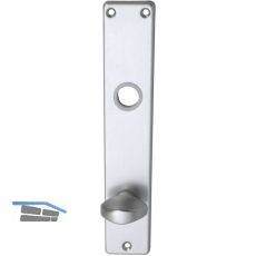 Langschild EUROPA WC 90, m. Drehknopf u. VK - Loch, silber elox