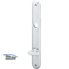 Langschild ELEGANT WG 500, WC 90, m. Drehknopf, Alu poliert