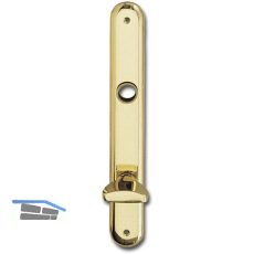 Langschild ELEGANT, WC 90, m. Drehknopf, Messing poliert