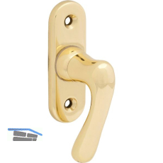 GRUNDMANN Fenstergriff WG ELEGANT 505 - gebogen, VK 7 x 35 mm, Messing poliert