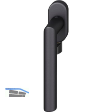 FSB Fenstergriff 34 1076 mit Selbstverriegelung, Aluminium schwarz matt