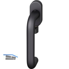 FSB Fenstergriff 34 1070 mit Selbstverriegelung, Aluminium schwarz matt