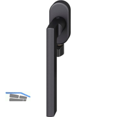 FSB Fenstergriff 34 1035 mit Selbstverriegelung, Aluminium schwarz matt
