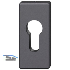 FSB Zylinderrosette 17 1778 eckig, Aluminium schwarz matt