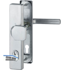 Sicherheits-Wechselgarnitur DALLAS auf Langschild PZ 92, RC3, Edelstahl matt