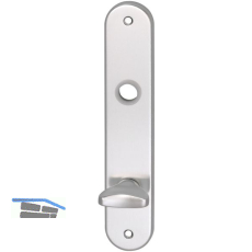 Langschild WG 1700, WC 90, mit Drehknopf, silber eloxiert