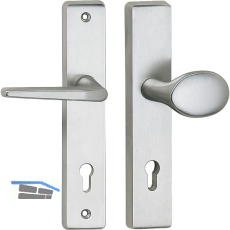 SH-Wechselgarnitur RIVA Knopf gekr., ohne Kzs., silber, 50 x 247 x 15