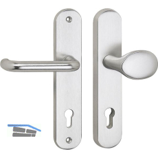 SH-Wechselgarnitur GARDA-Knopf gekr., ohne Kzs., silber, RC2, 50 x 247 x 15