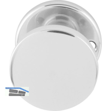 T�rknopf Flachform - auf Rosette m. Schraubl�chern, � 45 fest Alu poliert