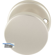 T�rknopf Flachform - auf Rosette m. Schraubl�chern, � 45 fest Alu neusilber