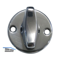 WC-Absteller WG AB6, Drehknopf in Rosette montiert, Aluminium poliert