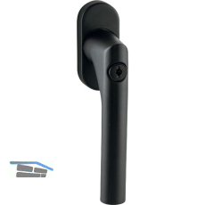 MARCHESI Fenstergriff GEHRUNG, Sperrzylinder, Edelstahl schwarz matt