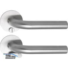 SOLIDO Solo Dr�ckergarnitur DUBLIN - Flachrosette rund, WC, Not�ffner, Edelstahl