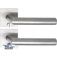 SOLIDO Solo Dr�ckergarnitur NORWEGEN - Flachrosette eckig,WC,Not�ffner,Edelstahl