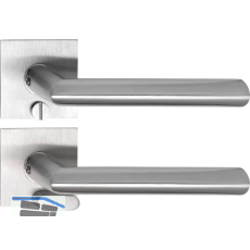 SOLIDO Solo Dr�ckergarnitur GLASGOW - Flachrosette eckig, WC,Not�ffner,Edelstahl