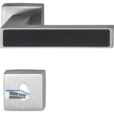 MARCHESI Dr�ckergarnitur Inlay BB, Edelstahl matt/Inlay schwarz matt