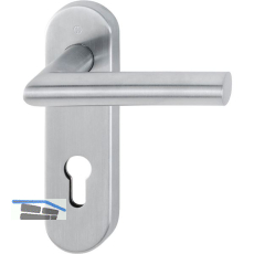 Feuerschutz Dr�ckergarnitur AMSTERDAM auf Kurzschild PZ, Edelstahl matt