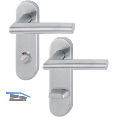 Objekt Dr�ckergarnitur AMSTERDAM auf Kurzschild WC, Edelstahl matt