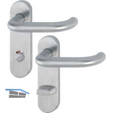 Objekt Dr�ckergarnitur PARIS auf Kurzschild WC, Edelstahl matt