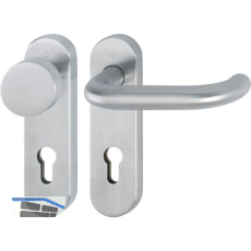 Objekt Wechselgarnitur PARIS mit Kurzschild PZ, Edelstahl matt