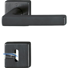 HOPPE Dr�ckergarnitur DALLAS auf Rosetten eckig BB, Messing schwarz