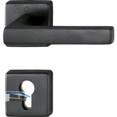 Feuerschutz Dr�ckergarnitur DALLAS auf Rosette PZ, Messing schwarz