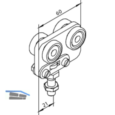 SOLIDO 100 Rollapparat f�r Faltt�r Kunststoff/Stahl verzinkt