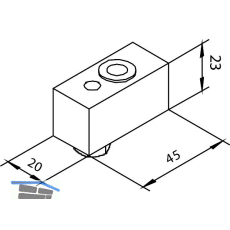 SOLIDO 100 Lagerbock unten f�r Faltt�rbeschlag Aluminium