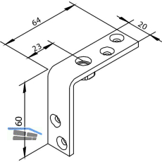 SOLIDO 100 Tragwinkel f�r Faltt�rbeschlag Edelstahl