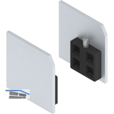 SOLIDO 100 Abdeckkappen-Set zu Wand-Montageprofil silber eloxiert