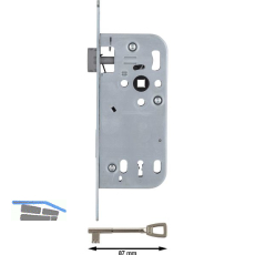 SOLIDO Einstemmschloss 300 BB, DM 50, Nuss 8,5, Stahl verzinkt, langer Schl�ssel