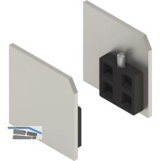 SOLIDO 100 Abdeckkappen-Set zu Wand-Montageprofil Edelstahl-Effekt