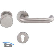 SOLIDO FH-Wechselgarnitur TALIN - auf Rosette PZ, 35 - 45,EI - 30,Edelstahl matt