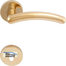 SOLIDO Dr�ckergarnitur GENF - auf Rosette BB, messingf�rbig PVD