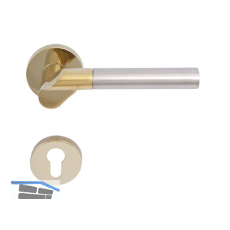 SOLIDO Dr�ckergarnitur SEVILLA - auf Rosette PZ, messingf�rbig PVD/nickel matt