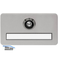 SOLIDO Namensschild m. T�rgucker S, 120x70x6, Linse 170�, Edelstahl matt