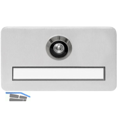 SOLIDO Namensschild m. T�rgucker, Linse 200�, silber,brandschutztauglich