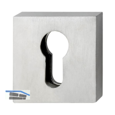SOLIDO Zylinderrosette au�en, eckig 52 x 52 x 12, ohne Kzs., Edelst. matt