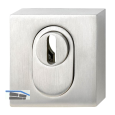 SOLIDO Zylinderrosette au�en, eckig 52 x 52 x 12, mit Kzs, Edelst. matt
