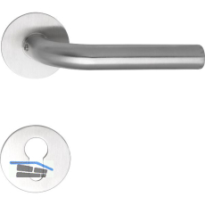 SOLIDO Dr�ckergarnitur DUBLIN - auf Flachrosette, rund PZ, Edelstahl matt