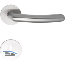 SOLIDO Dr�ckergarnitur HELSINKI - auf Flachrosette, rund BB, Edelstahl matt