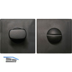 SOLIDO WC-Rosette flach eckig, Edelstahl schwarz matt
