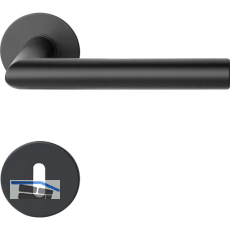 SOLIDO Dr�ckergarnitur NORWEGEN - auf Flachrosette BB, rund, Edelstahl schwarz