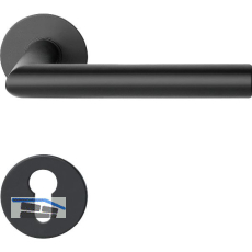 SOLIDO Dr�ckergarnitur NORWEGEN - auf Flachrosette PZ, rund, Edelstahl schwarz