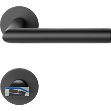 SOLIDO Dr�ckergarnitur NORWEGEN - auf Flachrosette WC, rund, Edelstahl schwarz