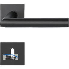 SOLIDO Dr�ckergarnitur NORWEGEN - auf Flachrosette BB, eckig, Edelstahl schwarz