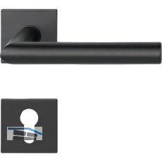 SOLIDO Dr�ckergarnitur NORWEGEN - auf Flachrosette PZ, eckig, Edelstahl schwarz